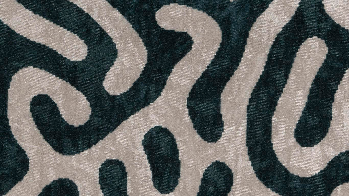 UrbanSofa Shiny Velvet Twirl Spruce Meubelstof