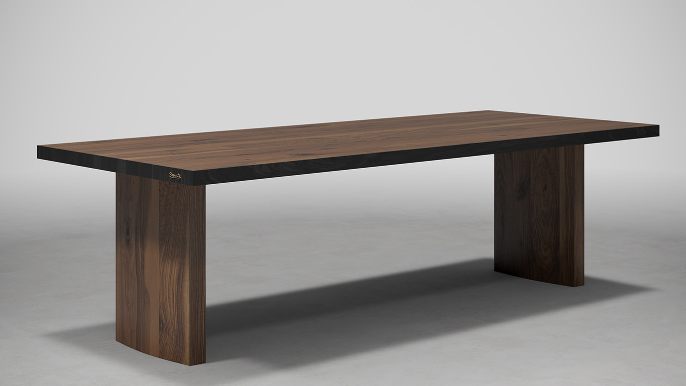 Bruuts Rocco Rustiek Zwarte Rand Wooden Block Leg Rustiek Hout Stijl 1