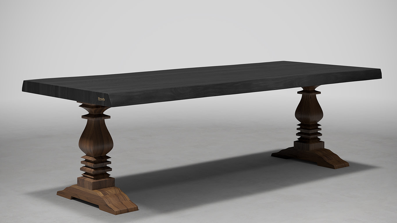 Bruuts Woodbury Live Edge Zwart Kloosterpoot Rustiek Hout Stijl 1